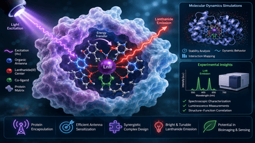 Exploring Protein Encapsulated Antennas of Lanthanide Binary Complexes An insight involving Experimental and Molecular Dynamics Simulations